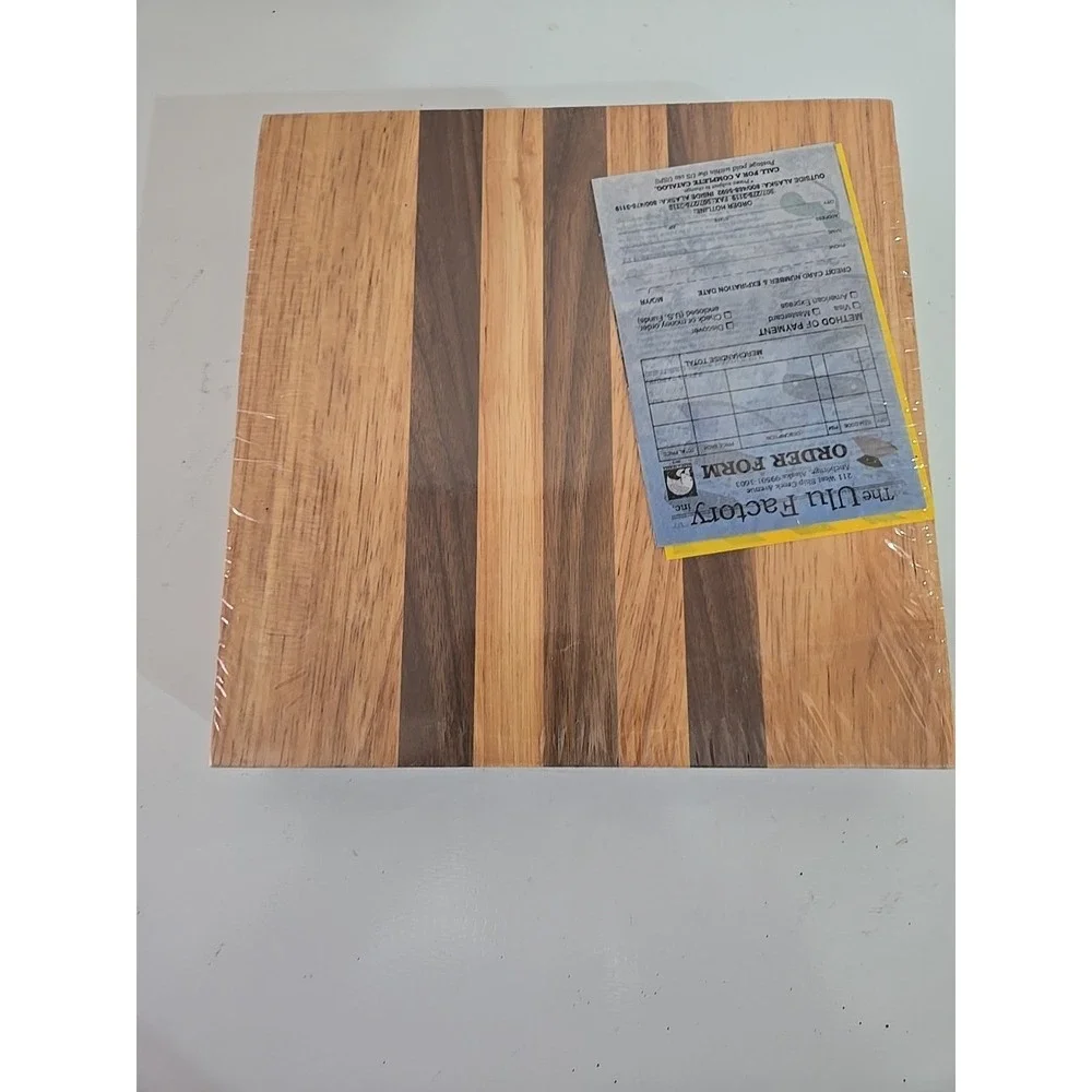 Alaska Ulu Bowl Block 8x8 Herb Prep Chopping Board Maple Walnut Wood USA NEW
